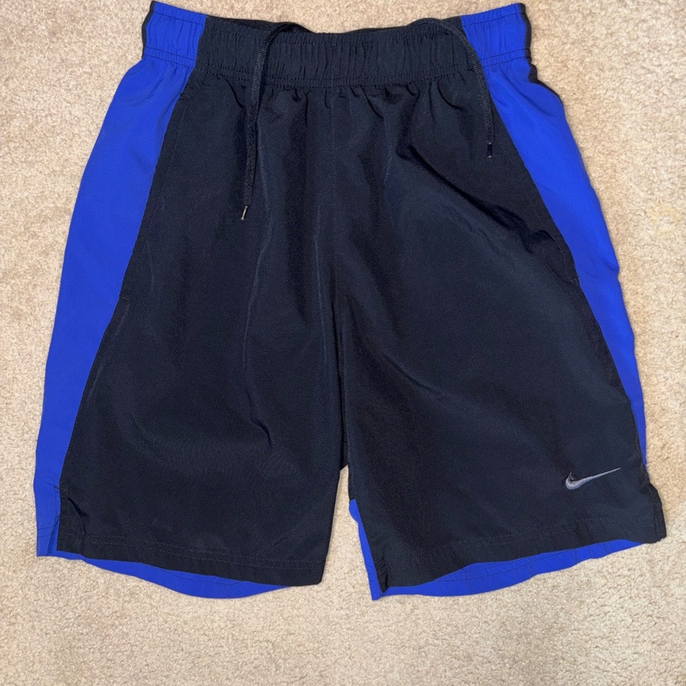 Nike Dri-Fit Mens S Black Blue Training Shorts